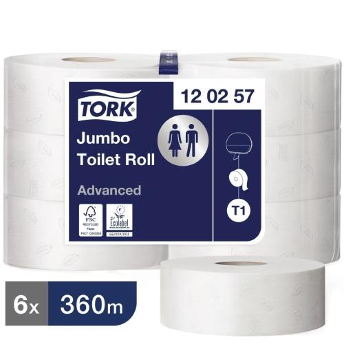 Tork White Jumbo Toilet Roll (6pc)