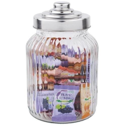 Olympia Ribbed Glass Storage Jar 900ml
