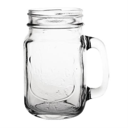 Olympia Handled Mason Jar 450ml 12Per Case