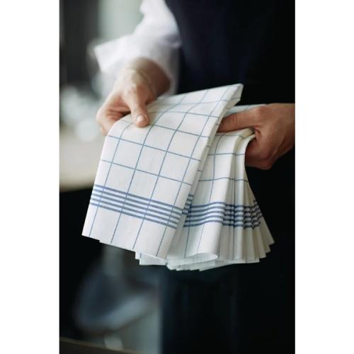 Duni Bistro Compostable Towel Napkins Blue Check 380 x 540mm