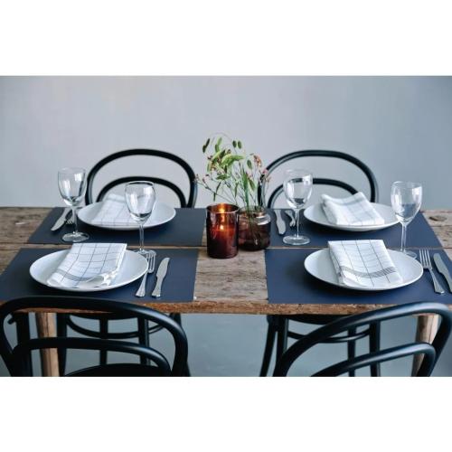 Duni Bistro Towel Napkin 38x54cm in Granite Grey Check on White Pack 250