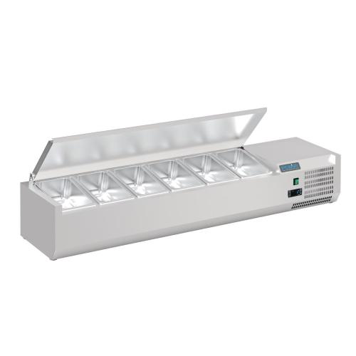 Polar G-Series Counter Top Prep Fridge with Lid - 6 x GN 1/4