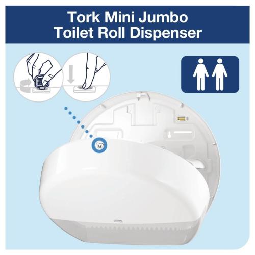 Tork Mini Jumbo Toilet Roll Dispenser White