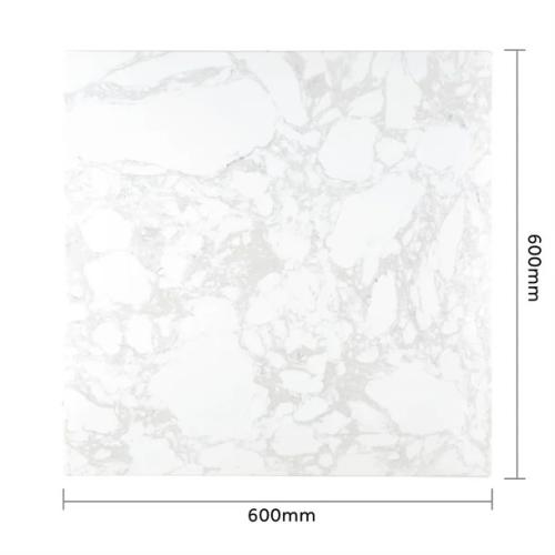 Bolero Square Marble Effect Tabletop White 600mm