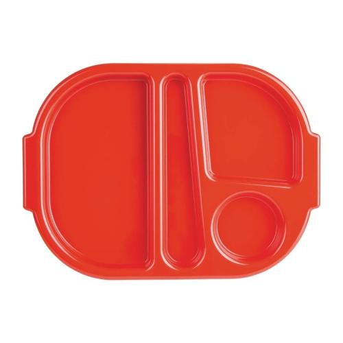Food Compartment Trays Small. Pack quantity: 10. Red