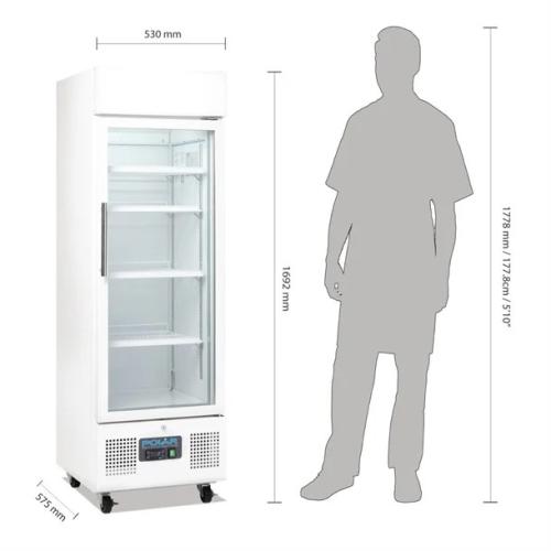 Polar GSeries Upright Display Fridge 218Ltr White