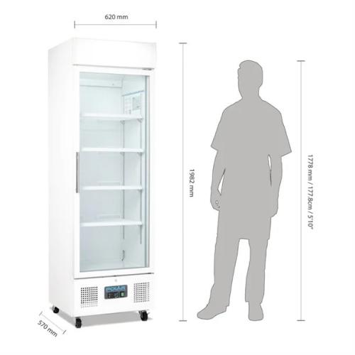 Polar GSeries Upright Display Fridge 368Ltr White