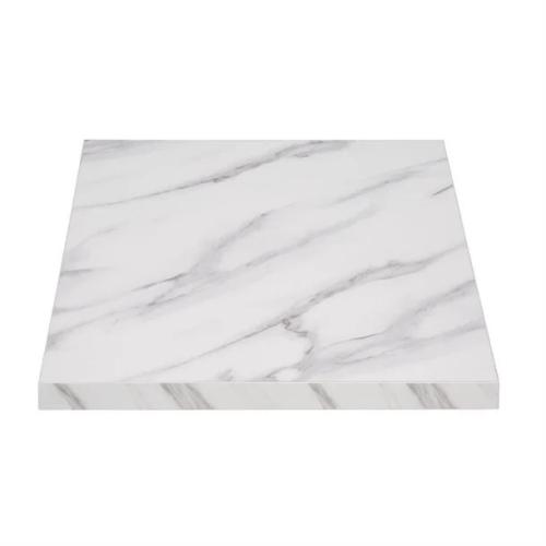 Bolero Pre-Drilled Square Table Top Marble Effect 600mm