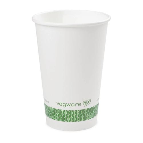 Vegware Compostable Hot Cups White 455ml 16oz Pack of 1000