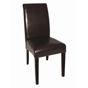 Bolero Curved Back Leather Chair Dark Brown (Pack of 2)