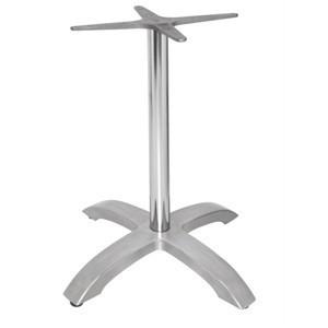 Bolero Brushed Aluminium Four Leg Table Base