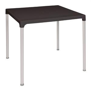 Bolero Square Table with Aluminium Legs 750mm Black