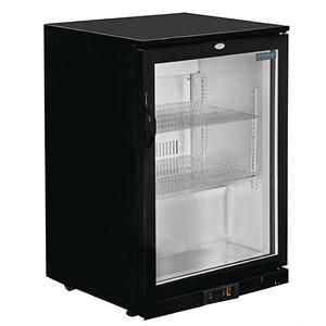 Polar Single Door Back Bar Chiller in Black with LED Lighting