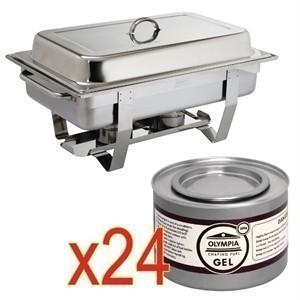 Sale Offer : Milan Chafer Set GN - 1/1 with 24 Gel Fuel Tins