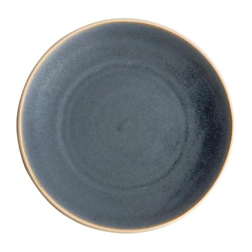 Olympia Canvas Concave Plate Unglazed Edge Blue Granite - 270mm (Box 6)