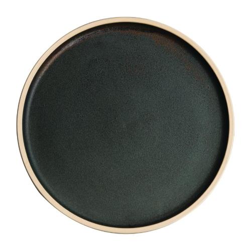 Olympia Canvas Concave Plate Unglazed Edge Murano White - 270mm (Box 6)