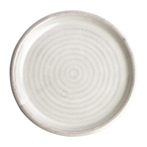 Olympia Canvas Sml Rim Rnd Plate w/Soft Rings Glaz Edge Murano White180mm(Box 6)