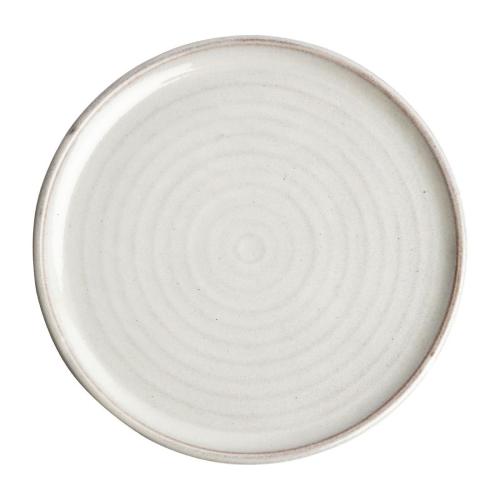 Olympia Canvas Sml Rim Rnd Plate w/Soft Rings Glaz Edge Murano White265mm(Box 6)