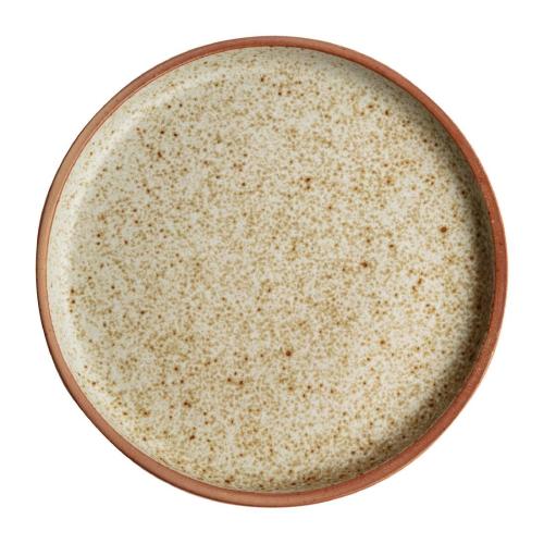 Olympia Canvas Flat Round Plate Unglazed Edge Wheat - 250mm (Box 6)