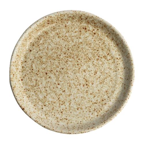 Olympia Canvas Small Rim Rnd Plate w/Soft Rings Glazed Edge Wheat 180mm (Box 6)
