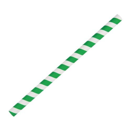 Fiesta Green Smoothie Paper Straw Green Stripe 8 Pack 250
