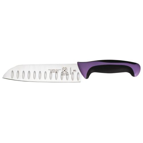 Mercer Millenia Purple Allergens Santoku Knife Granton Edge - 7"