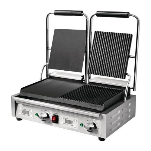 Buffalo Contact Grill Double Flat Left/Ribbed Right