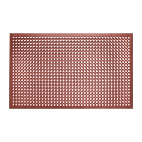Rubber Grease Resistant Anti Fatigue Mat Red 1500 x 900mm