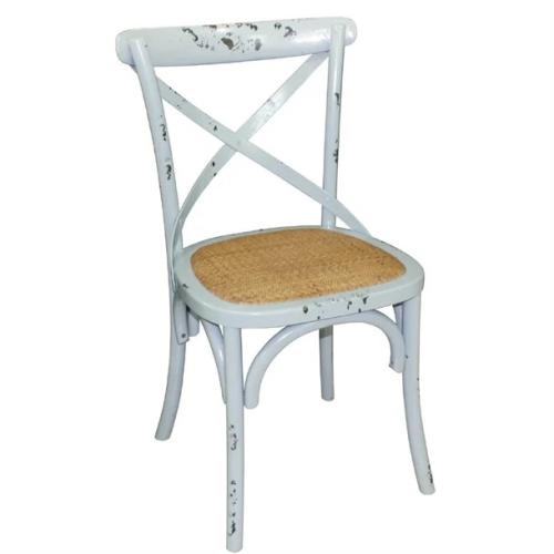 Wooden Dining Chairs with Backrest Blue (Pack of 2)
