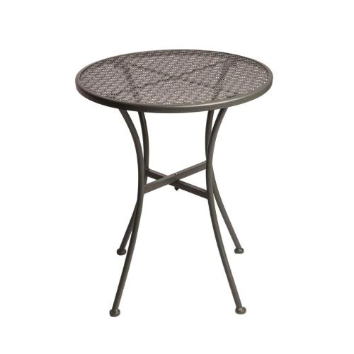 Grey Steel Patterned Round Bistro Table Grey