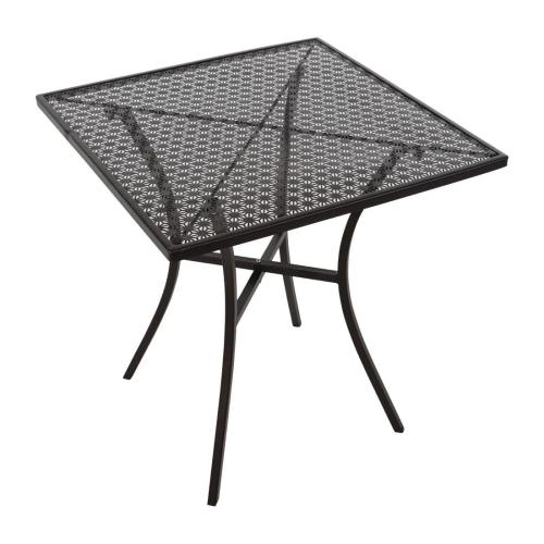 Black Steel Patterned Square Bistro Table 700mm