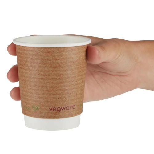 Vegware Compostable Coffee Cups Double Wall 230ml 8oz Pack of 500