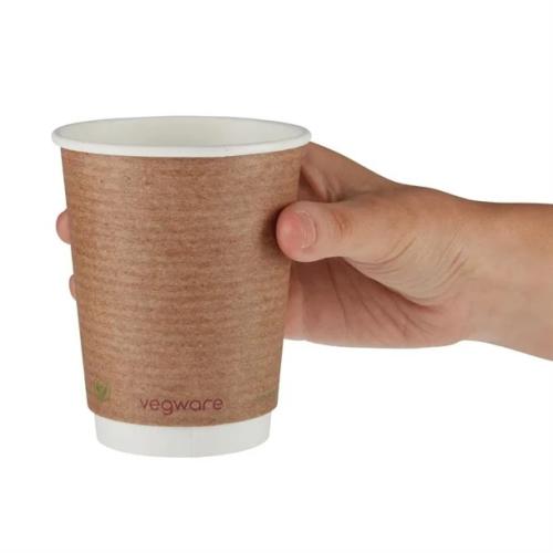 Vegware Compostable Coffee Cups Double Wall 340ml 12oz Pack of 500