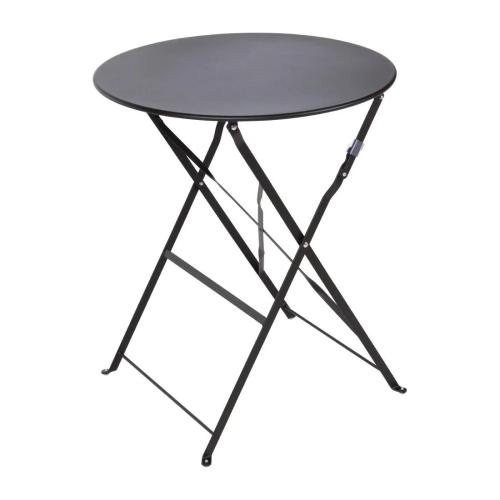 Bolero Black Pavement Style Steel Table