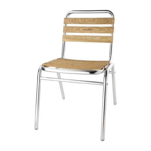 Bolero Aluminium and Ash Bistro Sidechair (4 PER PACK)