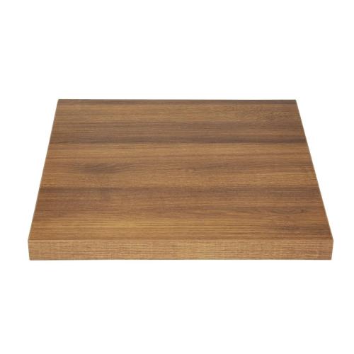 Bolero Pre-drilled Square Table Top Rustic Oak 700mm