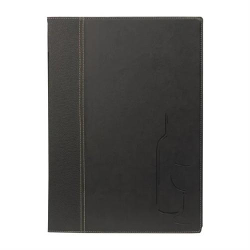 Securit Contemporary Wine List Cover Black A4