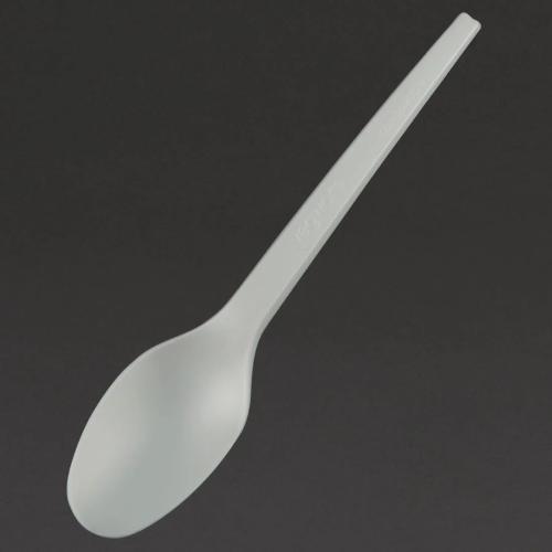 Lightweight Compostable CPLA Spoons White (Pack of 50)