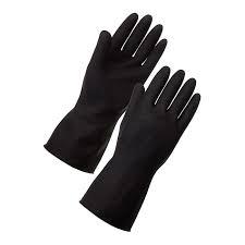 Heavy Duty Rubber Gloves Size 10 XL Black 12pp