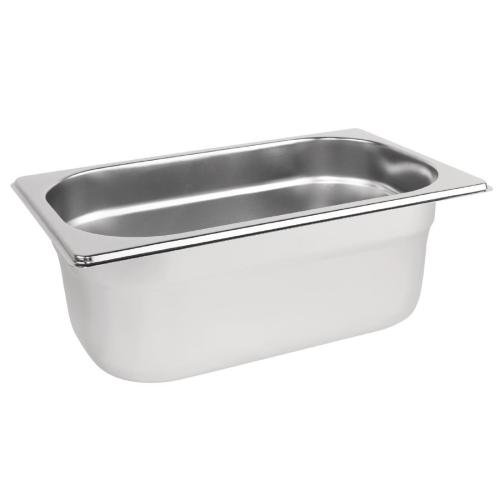 Stainless Steel Gastronorm Pan - 1/4 Size 100mm deep