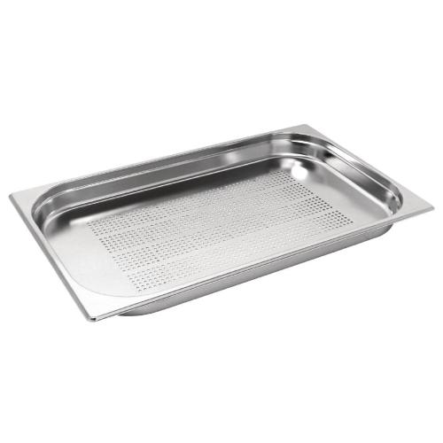 Stainless Steel Perforated Gastronorm Pan - 1/1 Size 40mm deep