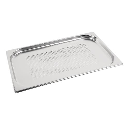 Stainless Steel Perforated Gastronorm Pan - 1/1 Size 20mm deep