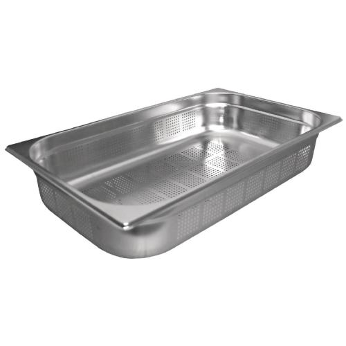 Stainless Steel Perforated Gastronorm Pan - 1/1 Size 150mm deep
