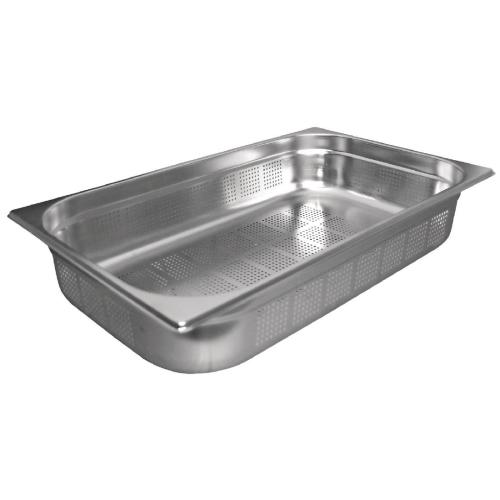 Stainless Steel Perforated Gastronorm Pan - 1/1 Size 200mm deep