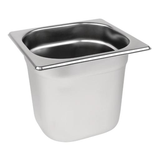 Stainless Steel Gastronorm Pan - 1/6 Size 150mm deep