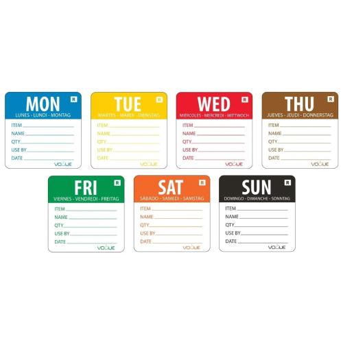 Vogue Removable 2" Labels Week Set (Pack of 3500)