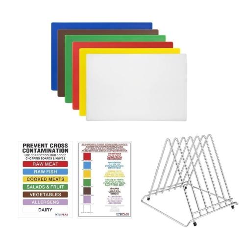 Sale Offer : Hygiplas High Density Chopping Board Set - 18x12x1/2