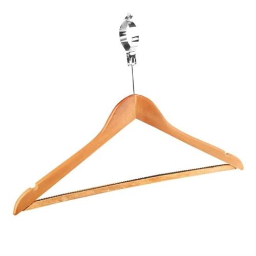 Bolero Wooden Hanger with Security Collar Natural (Pack 10)