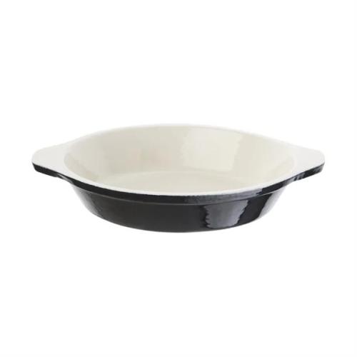 Vogue Black Cast Iron Round Gratin Dish 750ml