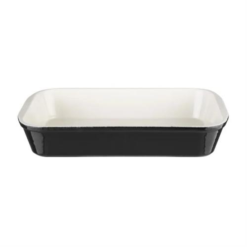 Vogue Cast Iron Roasting Dish Black